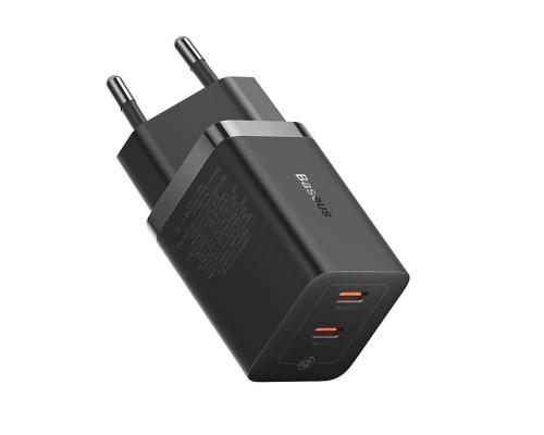 Мережевий зарядний пристрій Baseus GaN5 Pro Fast Charger C+C 40W EU Black (CCGP180101)