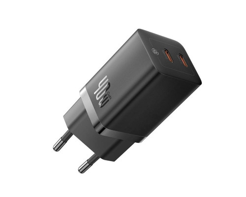 Мережевий зарядний пристрій Baseus GaN5 Pro Fast Charger C+C 40W EU Black (CCGP180101)