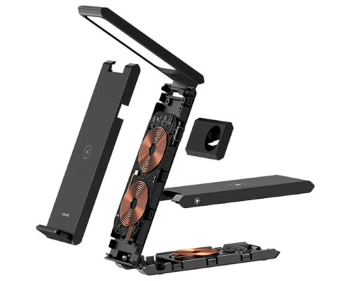 Бездротовий зарядний пристрій Usams US-CD181 15W 3in1 Folding Wireless Charging Stand With Table Lamp (CD181WXC01)