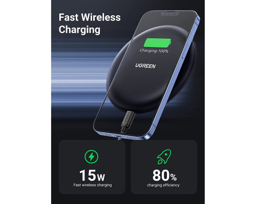 Бездротовий зарядний пристрій UGREEN CD186 Wireless Charging Pad ( Black )(UGR-15112) (UGR-15112)