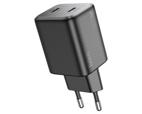 Мережевий зарядний пристрій HOCO N42 Elogiado dual-port PD45W(2C) charger set(C to iP) Black (6942007617109)