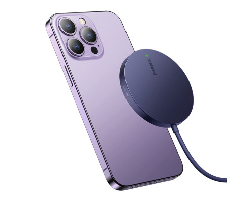 Бездротовий зарядний пристрій Baseus Simple Mini3 Magnetic Wireless Charger 15W Dusty Purple (CCJJ040205)