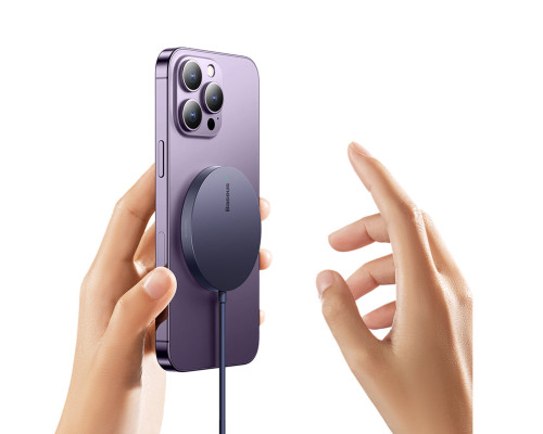 Бездротовий зарядний пристрій Baseus Simple Mini3 Magnetic Wireless Charger 15W Dusty Purple (CCJJ040205)