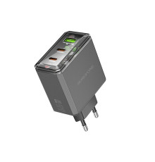 Мережевий зарядний пристрій BOROFONE BAS34A Treasure PD65W(2C1A) charger(EU) Black (6941991110740)