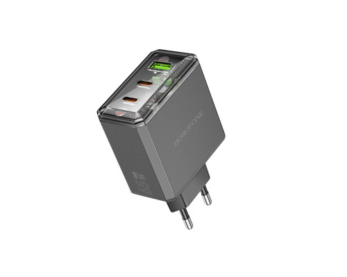 Мережевий зарядний пристрій BOROFONE BAS34A Treasure PD65W(2C1A) charger(EU) Black (6941991110740)