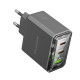 Мережевий зарядний пристрій BOROFONE BAS34A Treasure PD65W(2C1A) charger(EU) Black (6941991110740)