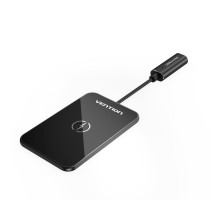 Бездротовий зарядний пристрій Vention Wireless Charger 15W Ultra-thin Mirrored Surface Type 0.05M Black (FGBBAG)