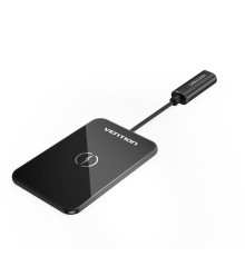 Бездротовий зарядний пристрій Vention Wireless Charger 15W Ultra-thin Mirrored Surface Type 0.05M Black (FGBBAG)