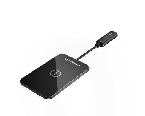 Бездротовий зарядний пристрій Vention Wireless Charger 15W Ultra-thin Mirrored Surface Type 0.05M Black (FGBBAG)