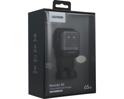 Мережевий зарядний пристрій UGREEN Uno RG 65W 3-Port GaN Fast Charger EU (UGR-25685B)