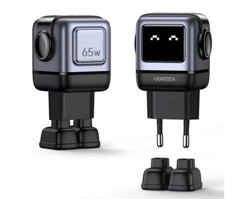 Мережевий зарядний пристрій UGREEN Uno RG 65W 3-Port GaN Fast Charger EU (UGR-25685B)