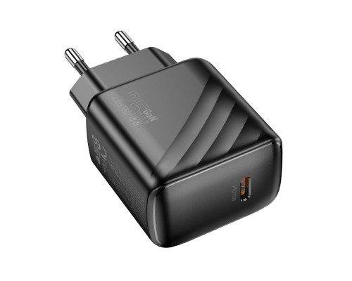 Мережевий зарядний пристрій HOCO CS24A Puerto single-port PD25W charger (EU) Black (6942007639750)