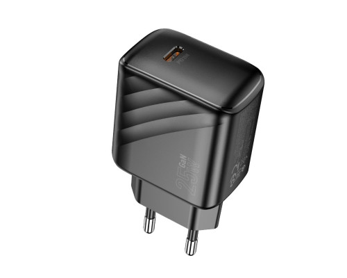 Мережевий зарядний пристрій HOCO CS24A Puerto single-port PD25W charger (EU) Black (6942007639750)