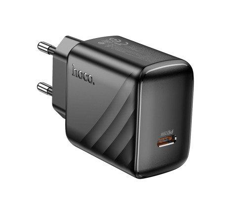Мережевий зарядний пристрій HOCO CS24A Puerto single-port PD25W charger (EU) Black (6942007639750)