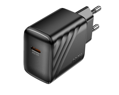 Мережевий зарядний пристрій HOCO CS24A Puerto single-port PD25W charger (EU) Black (6942007639750)