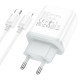 Мережевий зарядний пристрій HOCO C104A Stage single port PD20W charger set (C to iP)(EU) White (6931474782908)