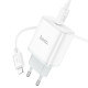 Мережевий зарядний пристрій HOCO C104A Stage single port PD20W charger set (C to iP)(EU) White (6931474782908)