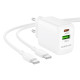 Мережевий зарядний пристрій BOROFONE BN27 Fuente PD20W+QC3.0 charger set (C to C) (EU) White (6941991120282)
