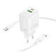 Мережевий зарядний пристрій BOROFONE BN27 Fuente PD20W+QC3.0 charger set (C to C) (EU) White (6941991120282)