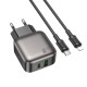 Мережевий зарядний пристрій BOROFONE BAS55A Absolute PD30W+QC3.0 charger set (C to iP) (EU) Black (6941991116247)