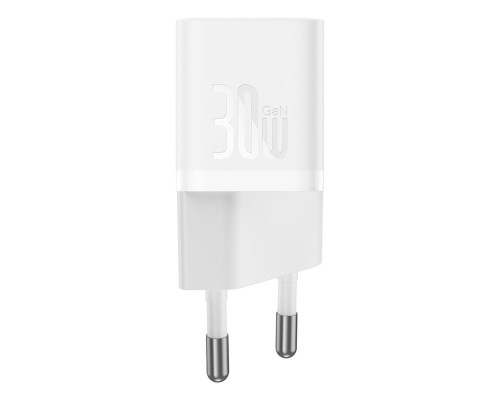 Мережевий зарядний пристрій Baseus GaN5 Fast Charger(mini) 1C 30W EU Moon White(With: Baseus Dynamic 3 Series Fast Charging Data Cable Type-C to Type- (P10110902213-00)