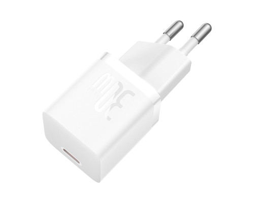 Мережевий зарядний пристрій Baseus GaN5 Fast Charger(mini) 1C 30W EU Moon White(With: Baseus Dynamic 3 Series Fast Charging Data Cable Type-C to Type- (P10110902213-00)