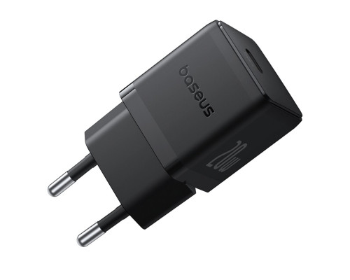 Мережевий зарядний пристрій Baseus Palm Fast Charger 1C 20W EU Cluster Black (with Baseus Mini White Cable USB-C to USB-C 60W (20V/3A) 1m Cluster Blac (P10111602113-01)