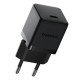 Мережевий зарядний пристрій Baseus Palm Fast Charger 1C 20W EU Cluster Black (with Baseus Mini White Cable USB-C to USB-C 60W (20V/3A) 1m Cluster Blac (P10111602113-01)