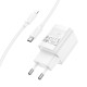 Мережевий зарядний пристрій HOCO C148A Charm single port PD30W charger set (C to iP) (EU) White (6942007630313)