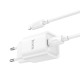 Мережевий зарядний пристрій HOCO C148A Charm single port PD30W charger set (C to iP) (EU) White (6942007630313)