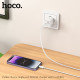 Мережевий зарядний пристрій HOCO C148A Charm single port PD30W charger set (C to iP) (EU) White (6942007630313)
