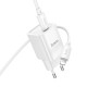 Мережевий зарядний пристрій HOCO C148A Charm single port PD30W charger set (C to iP) (EU) White (6942007630313)