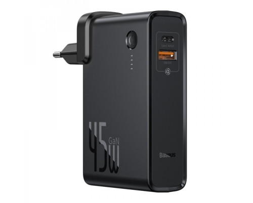 Зарядний пристрій Baseus Power Station（GaN）2 in1 Q.C. Power bank & Charger C+U 10000mAh 45W Black (PPNLD-C01)