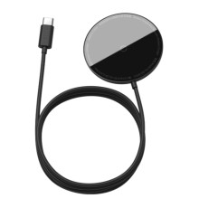 БЗП Baseus Simple Mini Magnetic Wireless Charger For IPwith Type-C Cable Black (WXJK-F01)