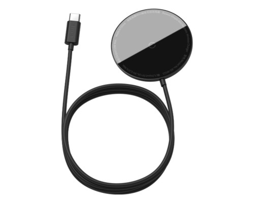 БЗП Baseus Simple Mini Magnetic Wireless Charger For IPwith Type-C Cable Black (WXJK-F01)