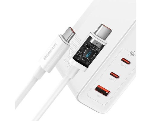Мережевий зарядний пристрій Baseus GaN5 Pro Fast Charger 2C+U 140W EU White (With Superior Series Fast Charging Data Cable Type-C to Type-C 240W（48V/5 (CCGP100202)