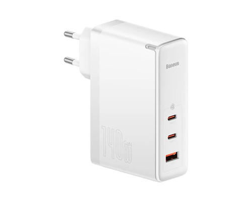 Мережевий зарядний пристрій Baseus GaN5 Pro Fast Charger 2C+U 140W EU White (With Superior Series Fast Charging Data Cable Type-C to Type-C 240W（48V/5 (CCGP100202)