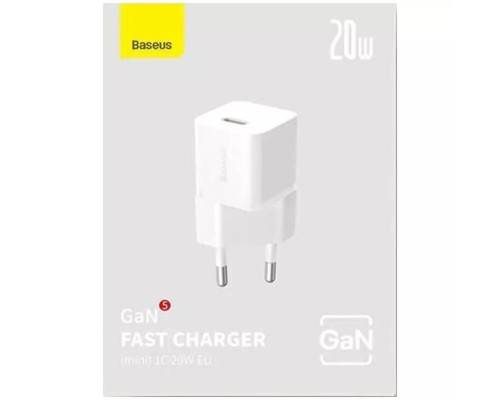 Мережевий зарядний пристрій Baseus GaN5 Fast Charger(mini) 1C 20W EU White (CCGN050102)