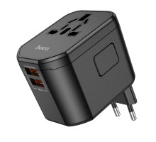 Універсальний зарядний пристрій HOCO AC15 Walker three-port PD20W(1C2A) universal conversion charger Black (6942007607773)