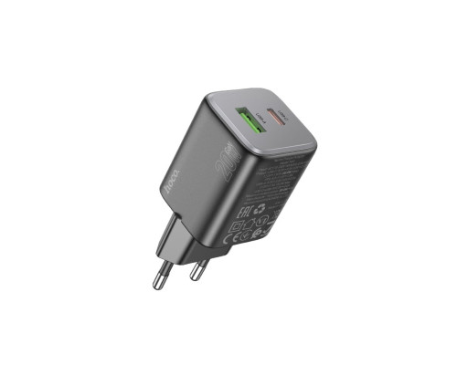 Мережевий зарядний пристрій HOCO N41 Almighty PD20W+QC3.0 charger Black (6942007617024)