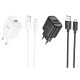 Мережевий зарядний пристрій HOCO C140A Smart single port QC3.0 charger set(Micro)(EU) Black (6942007627801)