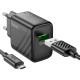 Мережевий зарядний пристрій HOCO CS21A Rich single port QC3.0 charger set(Micro)(EU) Black (6942007609890)