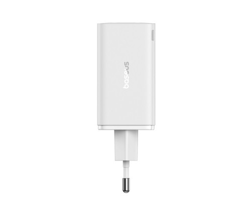 Мережевий зарядний пристрій Baseus GaN6 Pro Fast Charger 2C+2U 65W EU Moon White((With:Mini White Cable Type-C to Type-C 100W(20V/5A) 1m White） (P10162701213-00)