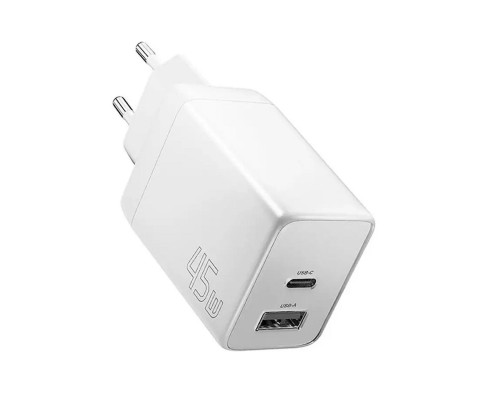 Зарядний пристрій ESSAGER ECT45W Gan 1USB 1T-C 45W white (ECT45W-LJB02-Z)