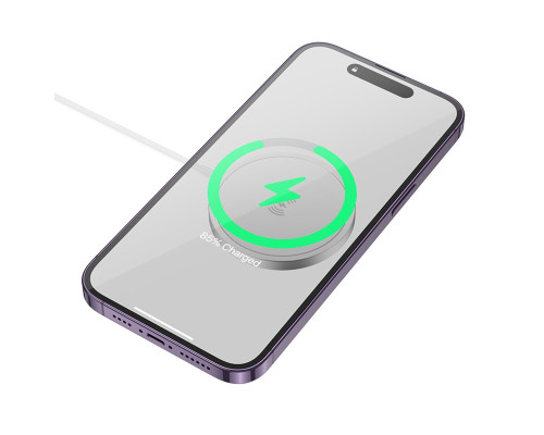 Бездротовий зарядний пристрій BOROFONE BQ32 Original series magnetic wireless fast charger White (6941991113277 )