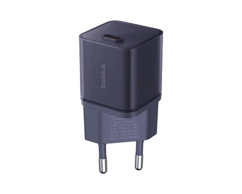 Мережевий зарядний пристрій Baseus GaN5 Fast Charger(mini) 1C 30W EU Purple (CCGN070705)