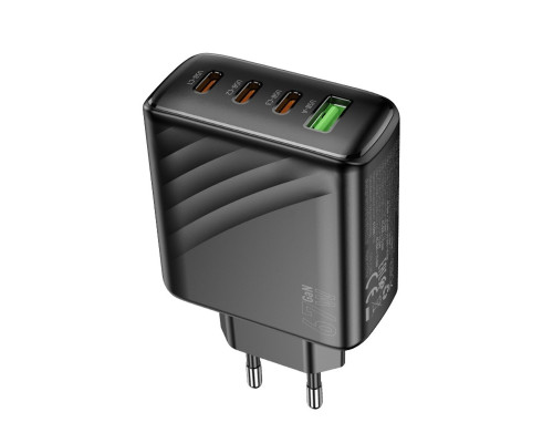 Мережевий зарядний пристрій HOCO CS27A Supply PD67W (3C1A) charger (EU) Black (6942007639835)