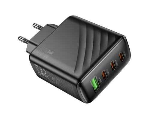 Мережевий зарядний пристрій HOCO CS27A Supply PD67W (3C1A) charger (EU) Black (6942007639835)
