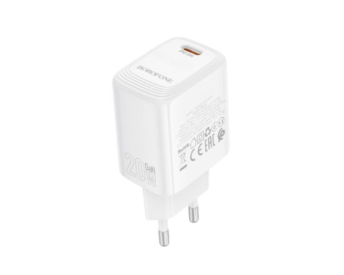 Мережевий зарядний пристрій BOROFONE BN26 Fuente single-port PD20W charger (EU) White (6941991120237)