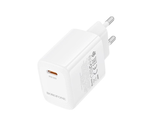 Мережевий зарядний пристрій BOROFONE BN26 Fuente single-port PD20W charger (EU) White (6941991120237)